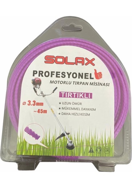 Solax Tırtıklı Tırpan Misinası 3,3 mm 45 Metre