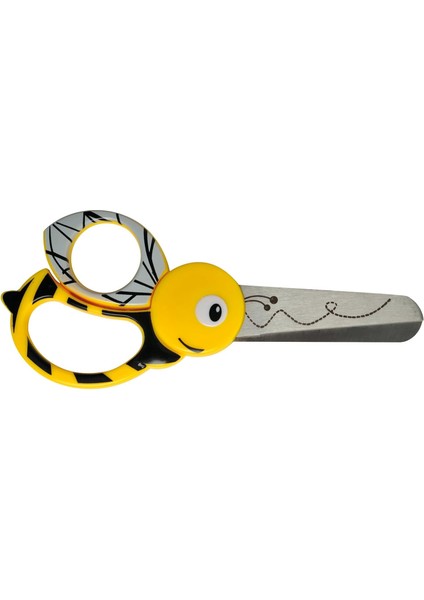 Çocuk Hayvan Arı Motifli, 4 Yaşından Itibaren, Uzunluk: 13 Cm, Sağ ve Sol Elini Kullananlar Için, Paslanmaz Çelik Bıçak/plastik Saplar, Sarı, 1003747