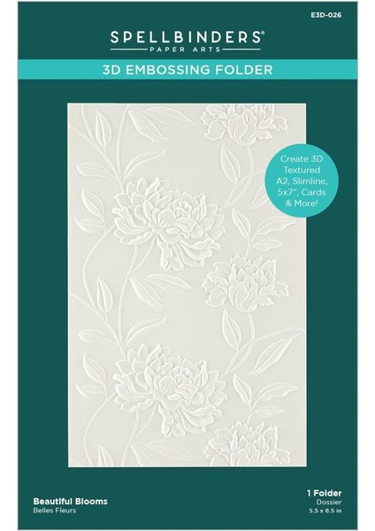 Papercrafts, Inc 3D Kabartma Klasörü Beau Bloom, Opak