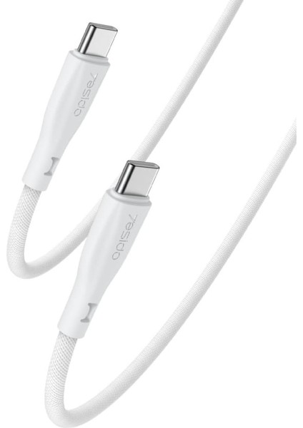 1.2m 60W Type-C To Type-C Pd Hızlı Şarj Kablosu - Beyaz