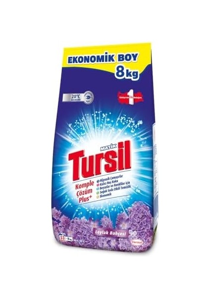 Tursilmatik Leylak Bahçesi Toz Çamaşır Deterjan 8 Kg, Leylak Bahçesi 8kg