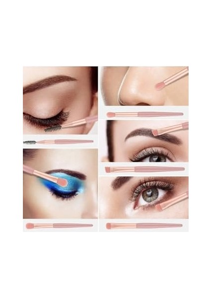 Gaman 8'li Kiremit Renkli Fırça Pembe Kılıflı Makyaj Fırça Seti