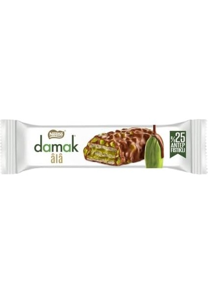 Nestlé Damak Ala Antep Fıstıklı Kremalı (%32.5), Antep Fıstıklı Sütlü Çikolata Kaplamalı Gofret 12 Adet x 30 G fiyatları