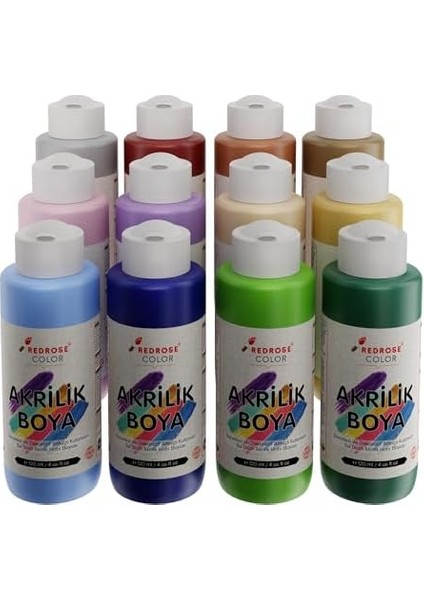 Rose Pastel Renkler Akrilik 12'li Set 12X120 ml fiyatları