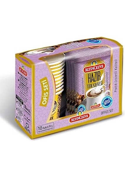 Altıncezve Ofis Seti Hazır Türk Kahvesi Sütlü 10'lu Paket