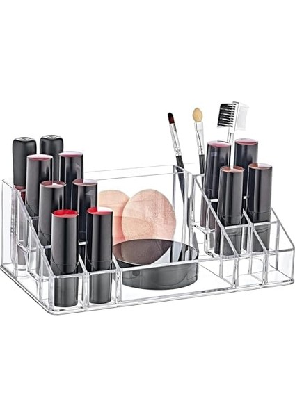 Deconox Klasik Makyaj Organizatörü, 16 Gözlü Makyaj Malzemesi Düzenleyici.