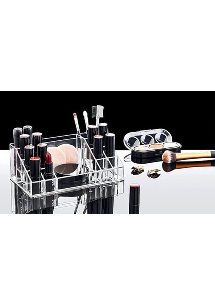 Deconox Klasik Makyaj Organizatörü, 16 Gözlü Makyaj Malzemesi Düzenleyici. modelleri