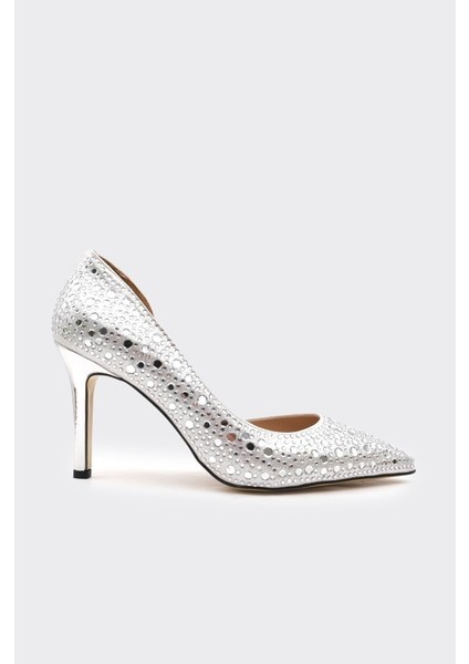Taşlı Dekolteli Kadın Stiletto