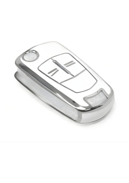 Opel Astra H, Corsa D, Zafira B, Vectra C, Meriva Uyumlu Anahtar Kılıfı – Beyaz & Silver fiyatları