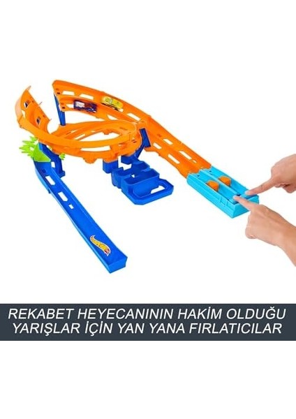 Ikili Yarış ve Akrobasi Pisti Hot Ikili Yarış ve Akrobasi Pisti, 2 Adet 1:64 Ölçekli Oyuncak Araba, Saklanabilir HTK17 fiyatları