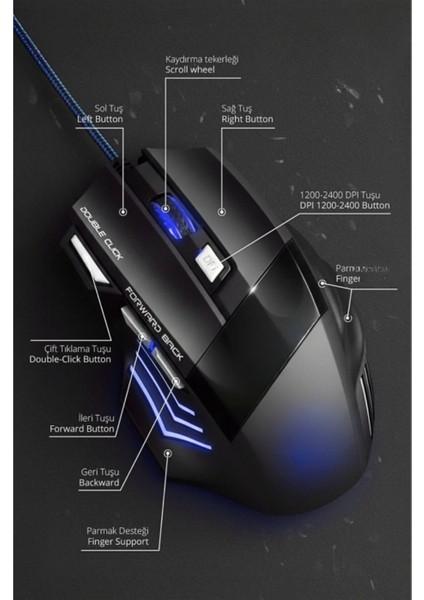 Rgb Işıklı Gaming Mouse 8001600/2400/3200 Dpi Oyuncu Mouse modelleri