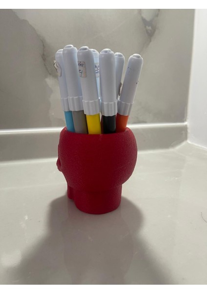 🖤 3D Baskı Kuru Kafa Tasarım Masaüstü Kalemlik fiyatları