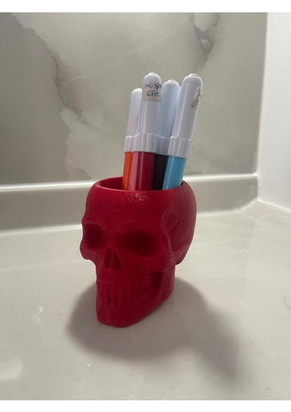 🖤 3D Baskı Kuru Kafa Tasarım Masaüstü Kalemlik indirimleri
