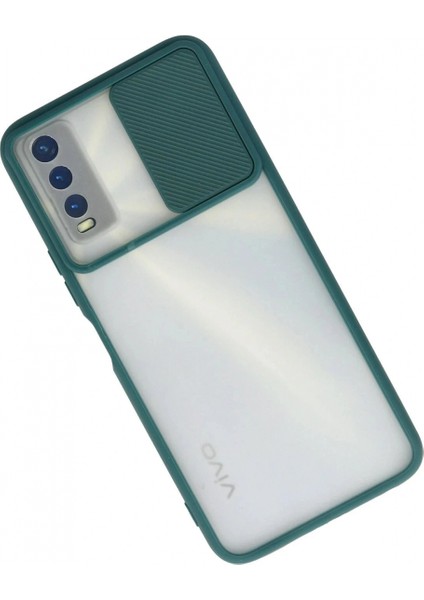 Ieg Vivo Y11S Kılıf Palm Buzlu Kamera Sürgülü Silikon - Yeşil fiyatları