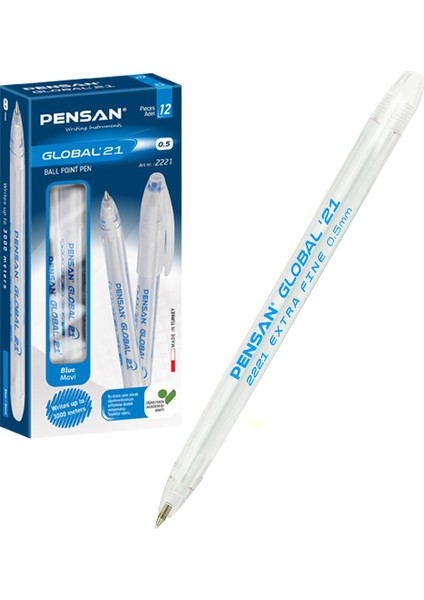 Pensan Tükenmez Kalem Global 0.5 mm Mavi(12 Li Paket)