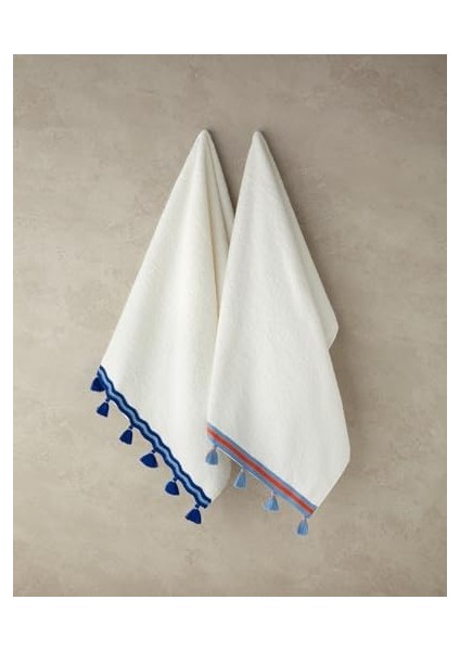 Tuft Pamuklu Püsküllü Yüz Havlusu 50X80 cm Ekru modelleri