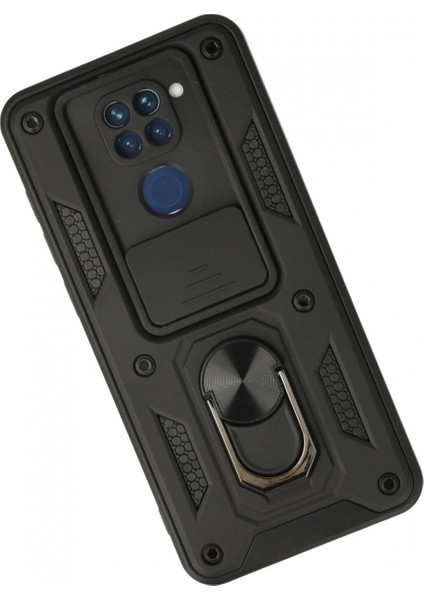 Ieg Xiaomi Redmi Note 9 Kılıf Pars Lens Yüzüklü Silikon - Siyah fiyatları