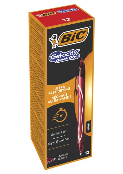 Bic Jel Kalem Basmalı Gelocıty Hızlı Kuruyan 0.7 mm 12 Li Kırmızı