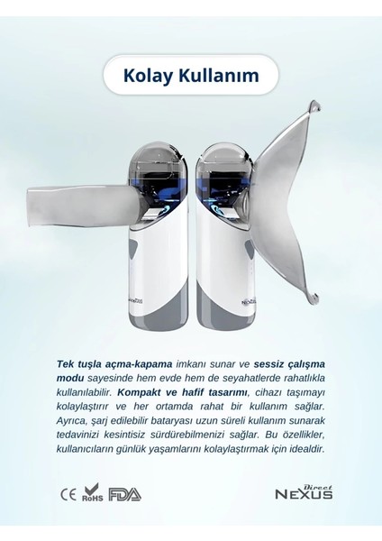 Bfs Direct Nexus Taşınabilir Mesh Hava Makinesi Nebulizatör modelleri