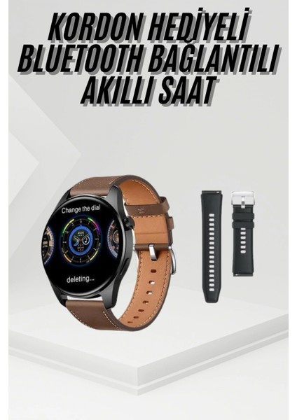 Ieg Akıllı Saat Yuvarlak Ekran Sesli Görüşme Özellikli Siyah Akıllı Unisex Kol Saati