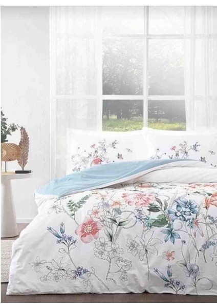 Çift Kişilik (%100 Pamuk) Nevresim Takımı Florido Pembe