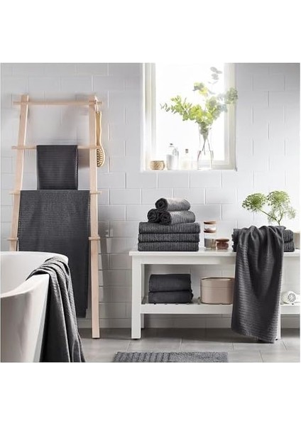 4 Adet El Havlusu, Koyu Gri Renk Meridyendukkan 30X30 cm Pamuk,4 Li El-Kurulama Havlu modelleri