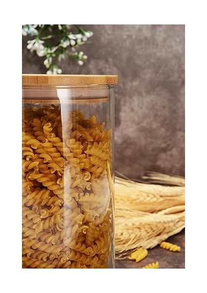 43463 Bamboo Ahşap Kapaklı Cam Kavanoz, Şeffaf, 1.48 Litre fiyatları