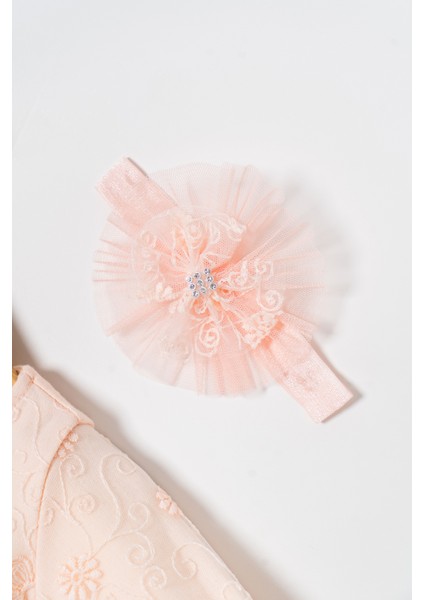 Kız Bebek Mevlütlük Elbise Dantelli Bandanalı modelleri