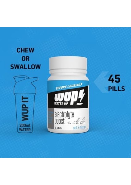 Wup Electrolyte Boost, 45X2 Tuz ve Elektrolit Hapı, Çiğneme Tableti, Aromasız