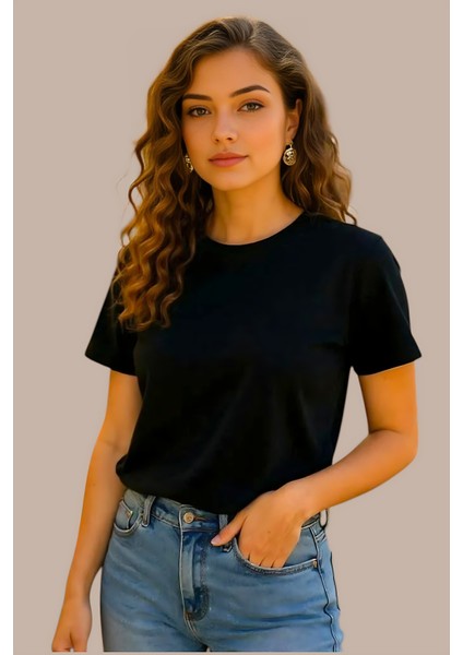 Unisex Bisiklet Yaka Regular Fit Basic % 100 Pamuk T-Shirt fırsatları