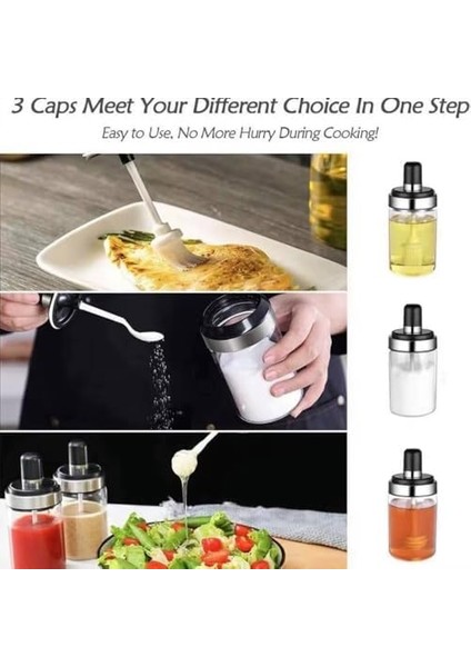 Seti, 6'lı, Kendinden Fırçalı ve Kaşıklı, Bal Kavanozu, Siyah Kapaklı Set, 300 ml Kavanoz Ballık Seti modelleri