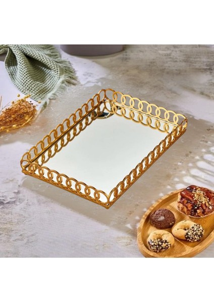 Dekoratif Aynalı Sunum Tepsisi , Düğün Nikah Söz Tepsisi