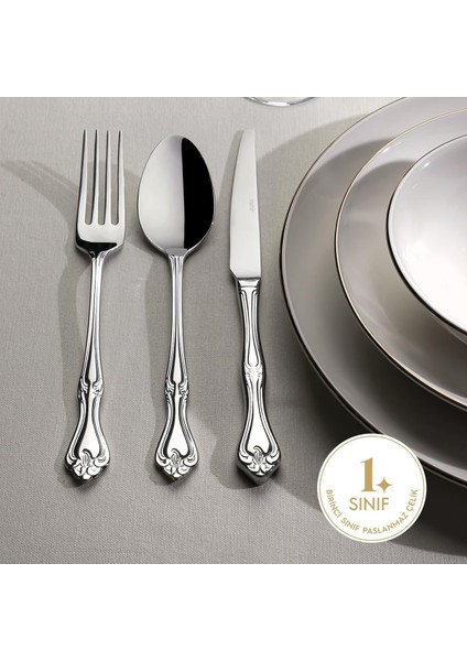 Lalezar Sade 6 Kişilik 18 Parça Çatal Kaşık Bıçak Takımı