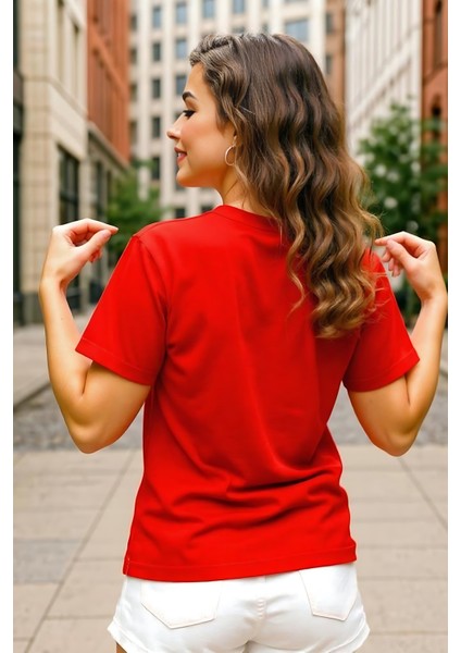 Unisex Bisiklet Yaka Regular Fit Basic % 100 Pamuk T-Shirt