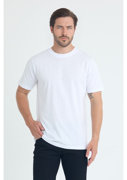 Unisex Bisiklet Yaka Regular Fit Basic % 100 Pamuk T-Shirt