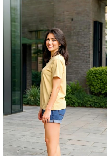 Unisex Bisiklet Yaka Regular Fit Basic % 100 Pamuk T-Shirt fiyatları