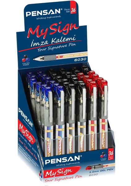 Pensan Roller Kalem My-Sign Jell Bilye Uçlu Imza Kalemi 1.0 mm Msk 36 Lı 6030