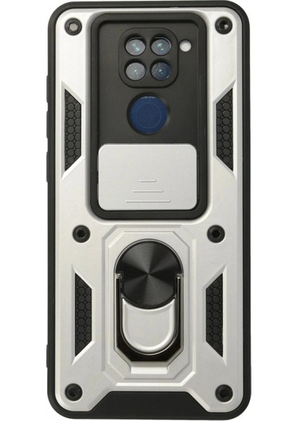 Ieg Xiaomi Redmi Note 9 Kılıf Pars Lens Yüzüklü Silikon - Gümüş