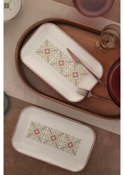 Minas 2 Parça 32X20 Santimetre Kayık Tabak, Goblen