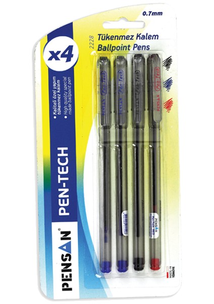 Pensan Tükenmez Kalem Pen Tech 0.7 mm Siyah 2228 ( 12 Adet ) fiyatları