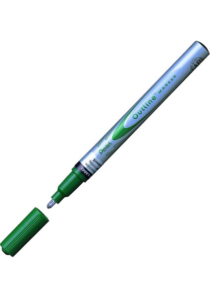 Pentel Markör Kontürlü Outline Paint Yeşil (12 Adet) MSP60-ZD