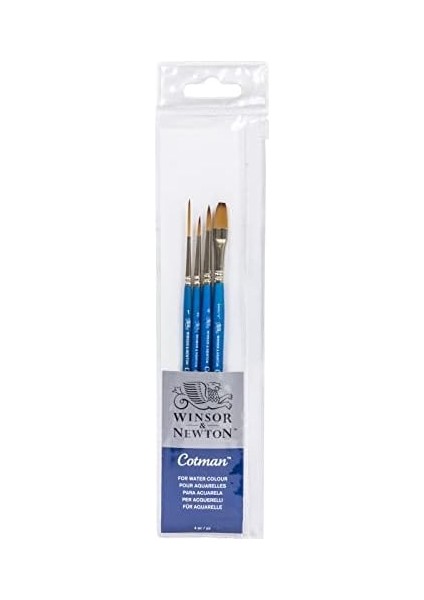 & Newton, Cotman Sentetik Fırçalar, Sap, 4'lü Paket (4 ve 2 Yuvarlak, 1 Teçhizat ve 6 mm Tek Vuruş) modelleri