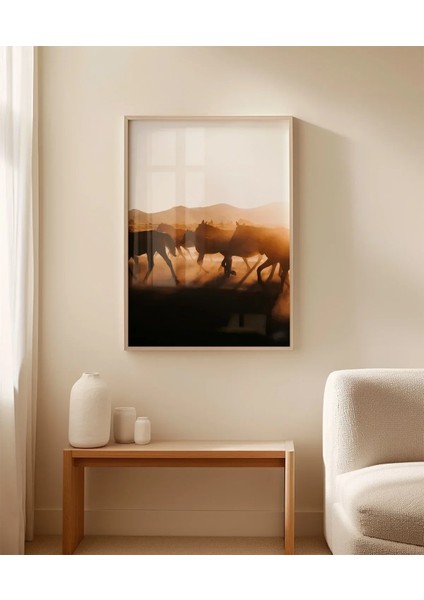 Çöl Gün Batımında Develer Poster modelleri