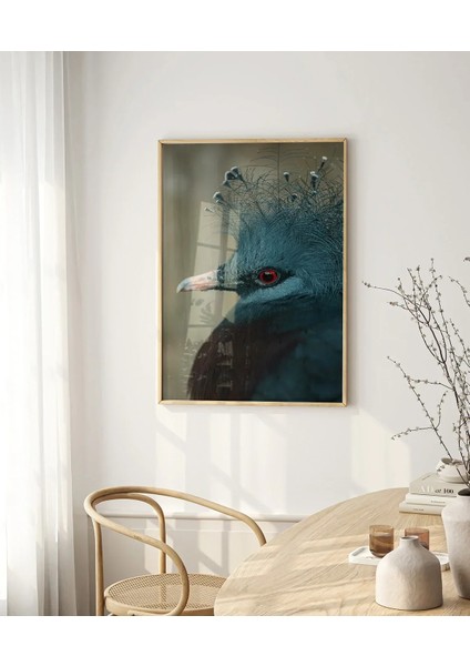 Mavi Tüylü Egzotik Kuş Poster modelleri