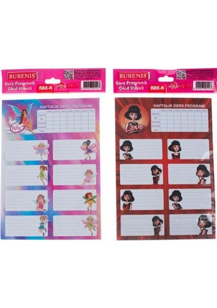 Rubenis Okul Etiket Kız Çocuk Model 3 Lü