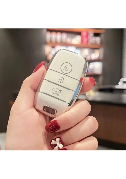 Kia Rio, Ceed, Sportage, Sorento, Picanto, Soul, Stonic Anahtar Kılıfı – Sustasız Anahtar Uyumlu | Beyaz & Gümüş