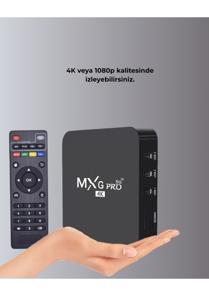 Akıllı Android TV Box – 4K Çözünürlük, 2GB RAM, 16GB Depolama, Hızlı Wi-Fi modelleri