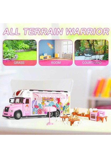 Pasifik Kumandalı Pembe Karavan FC017 Eğlenceli Araç Açılır Kapı 2.4ghz Sesli Işıklı 6+ fiyatları