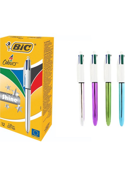 Bic Tükenmez Kalem Shıne 4 Colours Gümüş Gövde 12 Li 919380