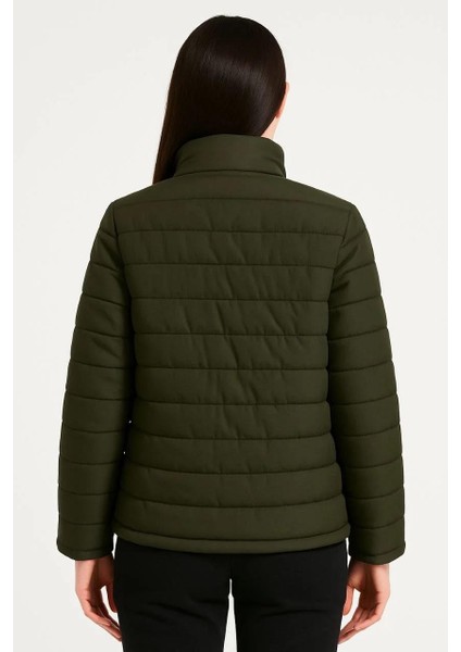 Kadın Bomber Mont Ceket – Su Itici Kumaş, Kapitone Astarlı, Fermuarlı, Kışlık - Haki fiyatları